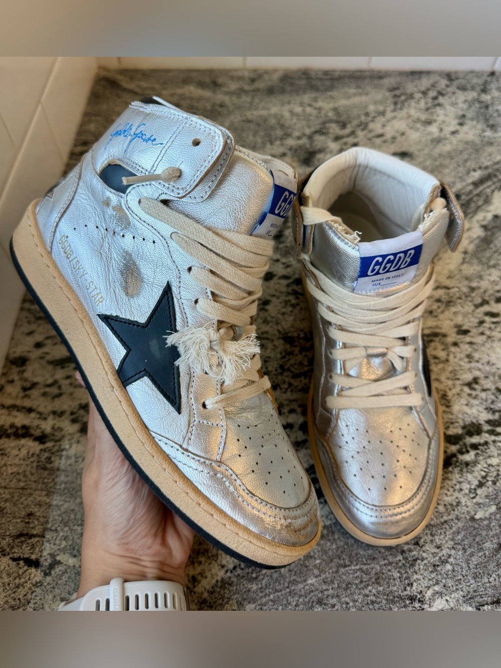 Golden Goose Silver Sky Star Size 36 EUC